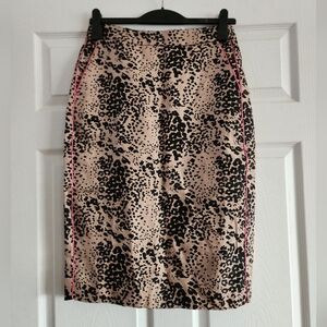 NWT J.Crew Leopard Print Skirt With Contrast Pipping. Size 10